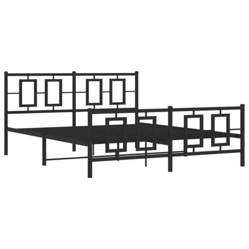 Metalni okvir kreveta uzglavlje i podnožje crni 160x200 cm Crna 160 x 200 cm s uzglavljem i podnožjem Cijena