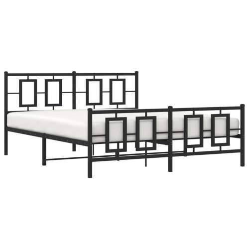 Metalni okvir kreveta uzglavlje i podnožje crni 160x200 cm Crna 160 x 200 cm s uzglavljem i podnožjem Cijena