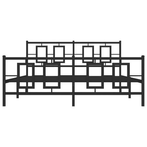Metalni okvir kreveta uzglavlje i podnožje crni 160x200 cm Crna 160 x 200 cm s uzglavljem i podnožjem Cijena