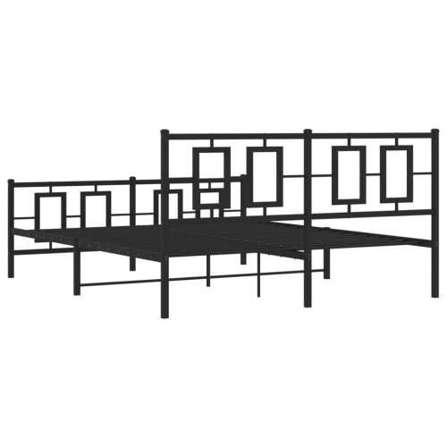 Metalni okvir kreveta uzglavlje i podnožje crni 160x200 cm Crna 160 x 200 cm s uzglavljem i podnožjem Cijena
