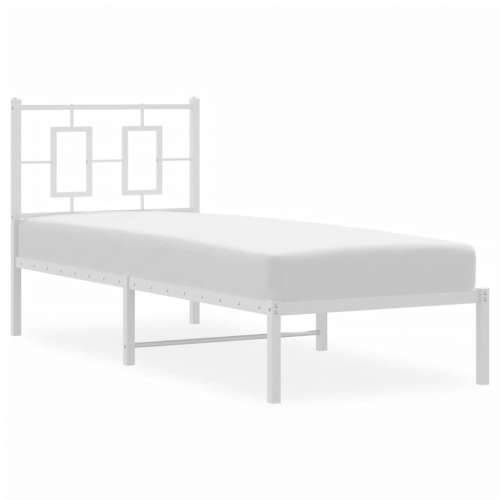 Metalni okvir za krevet s uzglavljem bijeli 80x200 cm - Bijela 80 x 200 cm s uzglavljem Cijena
