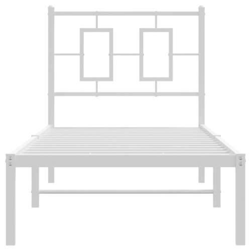 Metalni okvir za krevet s uzglavljem bijeli 80x200 cm - Bijela 80 x 200 cm s uzglavljem Cijena