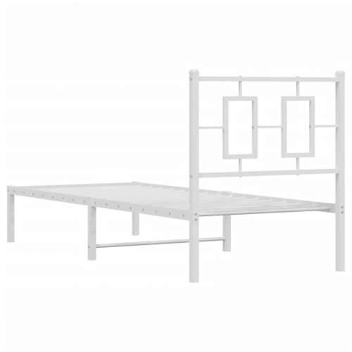 Metalni okvir za krevet s uzglavljem bijeli 80x200 cm - Bijela 80 x 200 cm s uzglavljem Cijena