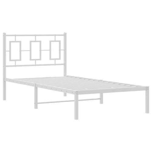 Metalni okvir za krevet s uzglavljem bijeli 90x200 cm - Bijela 90 x 200 cm s uzglavljem Cijena