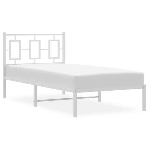 Metalni okvir za krevet s uzglavljem bijeli 90x200 cm - Bijela 90 x 200 cm s uzglavljem Cijena