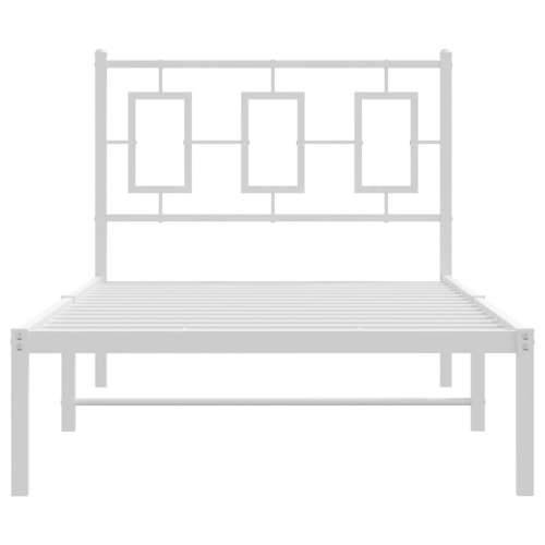 Metalni okvir za krevet s uzglavljem bijeli 90x200 cm - Bijela 90 x 200 cm s uzglavljem Cijena