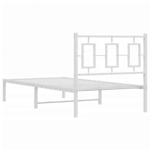 Metalni okvir za krevet s uzglavljem bijeli 90x200 cm - Bijela 90 x 200 cm s uzglavljem Cijena