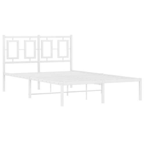 Metalni okvir za krevet s uzglavljem bijeli 120x200 cm Bijela 120 x 200 cm s uzglavljem Cijena