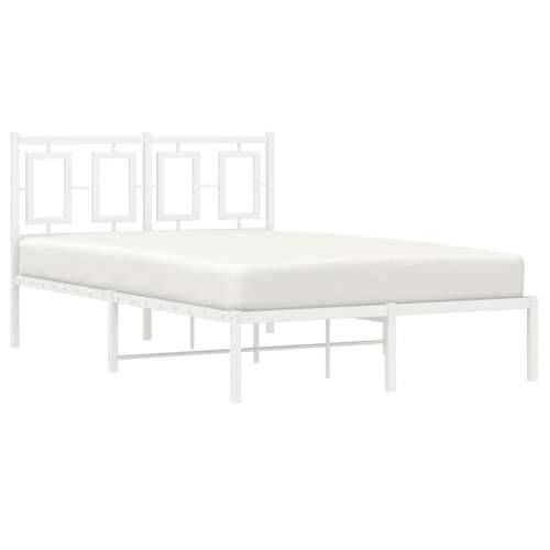 Metalni okvir za krevet s uzglavljem bijeli 120x200 cm Bijela 120 x 200 cm s uzglavljem Cijena