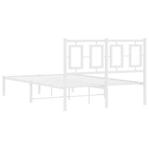 Metalni okvir za krevet s uzglavljem bijeli 120x200 cm Bijela 120 x 200 cm s uzglavljem Cijena