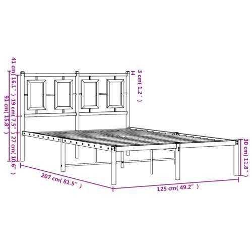 Metalni okvir za krevet s uzglavljem bijeli 120x200 cm Bijela 120 x 200 cm s uzglavljem Cijena