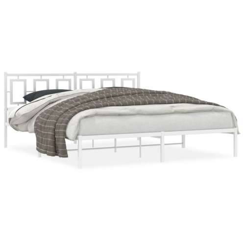 Metalni okvir za krevet s uzglavljem bijeli 183x213 cm - Bijela 183 x 213 cm s uzglavljem Cijena