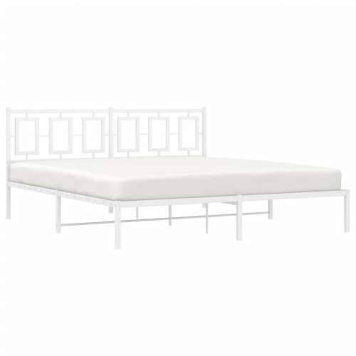 Metalni okvir za krevet s uzglavljem bijeli 183x213 cm - Bijela 183 x 213 cm s uzglavljem Cijena