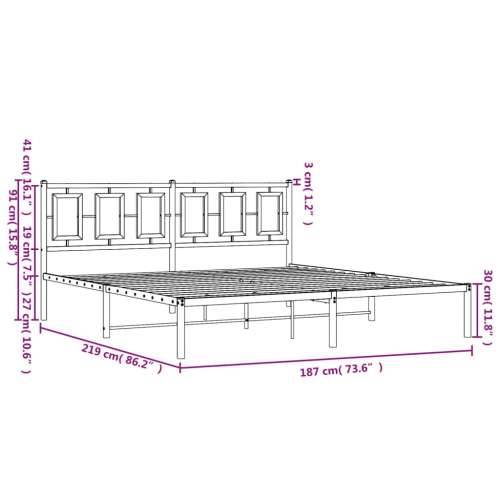 Metalni okvir za krevet s uzglavljem bijeli 183x213 cm - Bijela 183 x 213 cm s uzglavljem Cijena