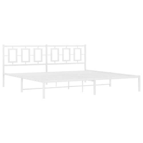 Metalni okvir za krevet s uzglavljem bijeli 200x200 cm Bijela 200 x 200 cm s uzglavljem Cijena