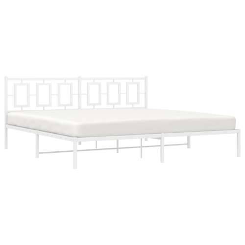 Metalni okvir za krevet s uzglavljem bijeli 200x200 cm Bijela 200 x 200 cm s uzglavljem Cijena