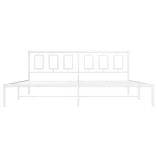 Metalni okvir za krevet s uzglavljem bijeli 200x200 cm Bijela 200 x 200 cm s uzglavljem Cijena