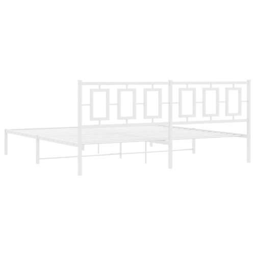 Metalni okvir za krevet s uzglavljem bijeli 200x200 cm Bijela 200 x 200 cm s uzglavljem Cijena