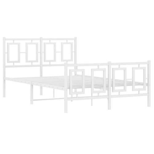 Metalni okvir kreveta uzglavlje i podnožje bijeli 120x200 cm - Bijela 120 x 200 cm s uzglavljem i podnožjem Cijena