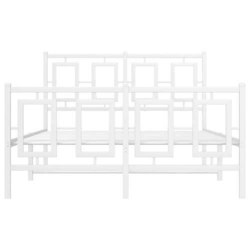 Metalni okvir kreveta uzglavlje i podnožje bijeli 120x200 cm - Bijela 120 x 200 cm s uzglavljem i podnožjem Cijena