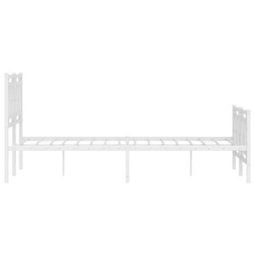 Metalni okvir kreveta uzglavlje i podnožje bijeli 120x200 cm - Bijela 120 x 200 cm s uzglavljem i podnožjem Cijena