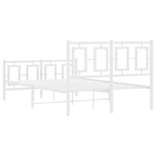 Metalni okvir kreveta uzglavlje i podnožje bijeli 120x200 cm - Bijela 120 x 200 cm s uzglavljem i podnožjem Cijena