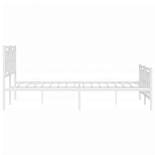 Metalni okvir kreveta uzglavlje i podnožje bijeli 150 x 200 cm Bijela 150 x 200 cm s uzglavljem i podnožjem Cijena
