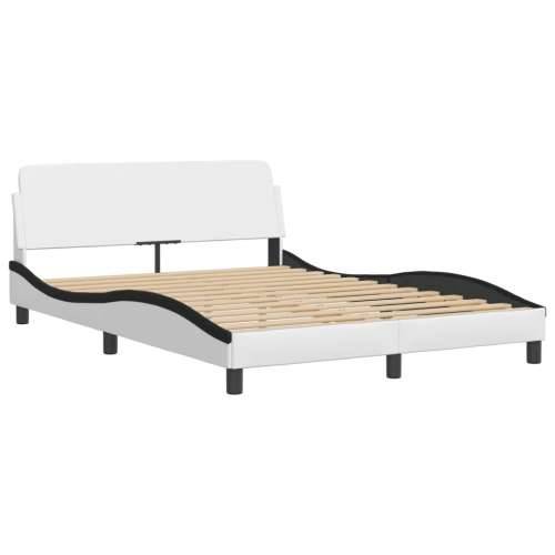 Okvir kreveta s uzglavljem crno-bijeli 120x200 cm umjetna koža - Bijela i crna 120 x 200 cm Cijena