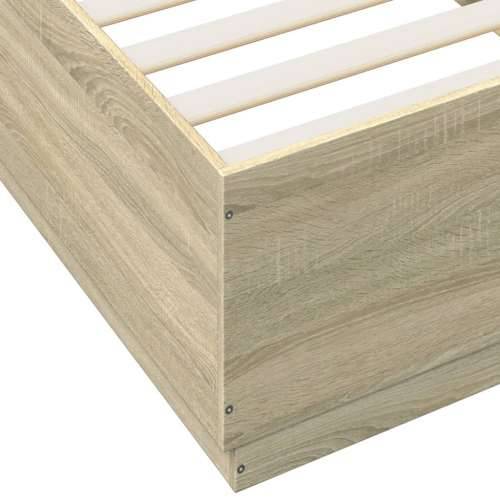 Okvir za krevet s LED svjetlima boja hrasta 100 x 200 cm drveni - sonoma hrast 100 x 200 cm Cijena