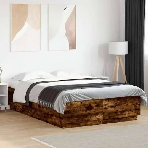 Okvir za krevet boja hrasta 150 x 200 cm konstruirano drvo - Dimljeni hrast 150 x 200 cm Cijena