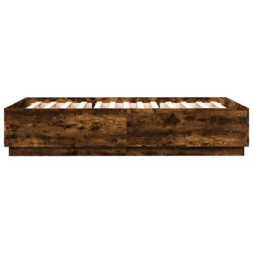 Okvir za krevet boja hrasta 150 x 200 cm konstruirano drvo - Dimljeni hrast 150 x 200 cm Cijena
