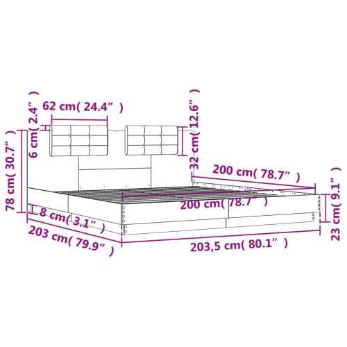 Okvir kreveta s uzglavljem bijeli 200x200 cm konstruirano drvo - Bijela 200 x 200 cm Cijena