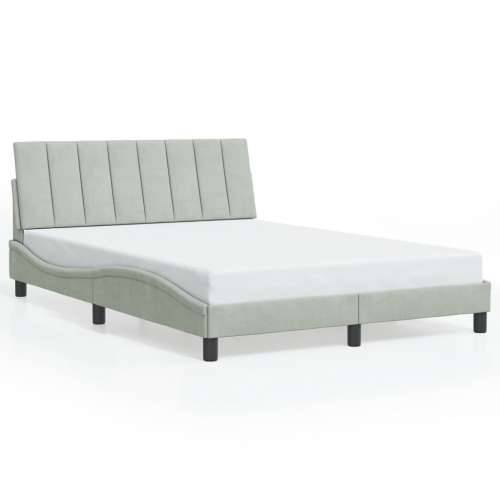 Okvir kreveta s LED svjetlima svjetlosivi 120x200 cm baršunasti - Svjetlosiva 120 x 200 cm Cijena