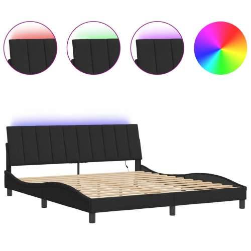 Okvir kreveta s LED svjetlima crni 180 x 200 cm baršunasti - Crna 180 x 200 cm Cijena