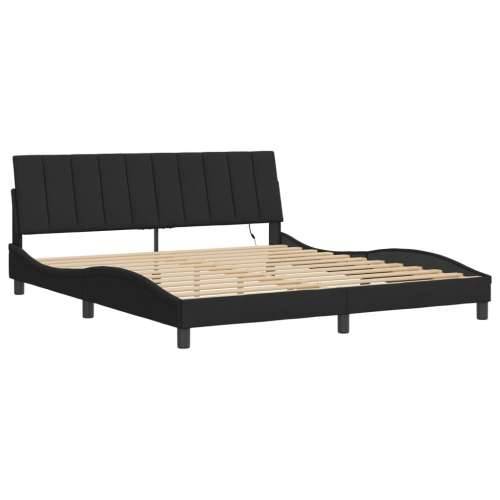 Okvir kreveta s LED svjetlima crni 180 x 200 cm baršunasti - Crna 180 x 200 cm Cijena