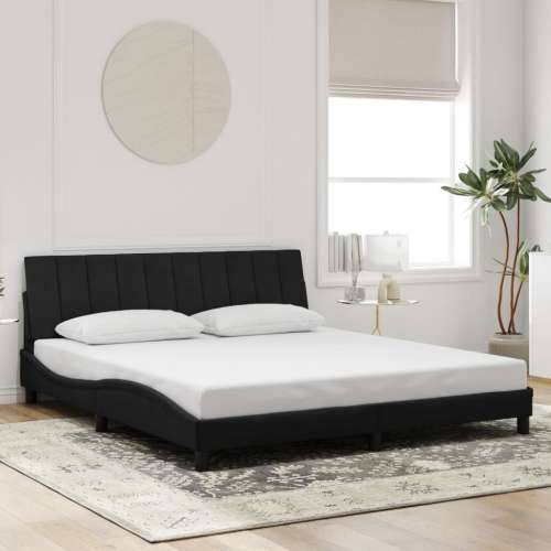 Okvir kreveta s LED svjetlima crni 180 x 200 cm baršunasti - Crna 180 x 200 cm Cijena