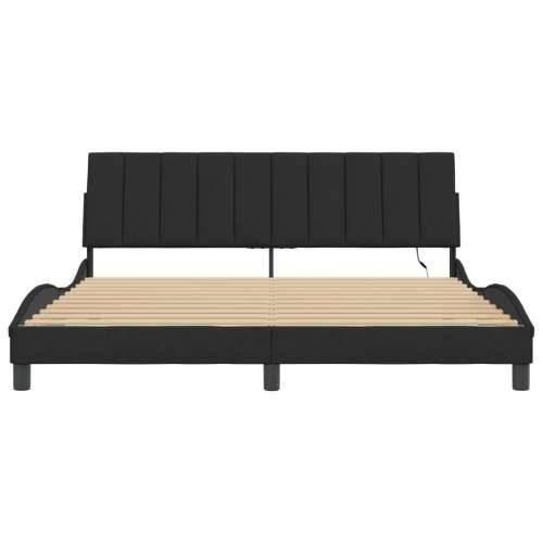 Okvir kreveta s LED svjetlima crni 180 x 200 cm baršunasti - Crna 180 x 200 cm Cijena