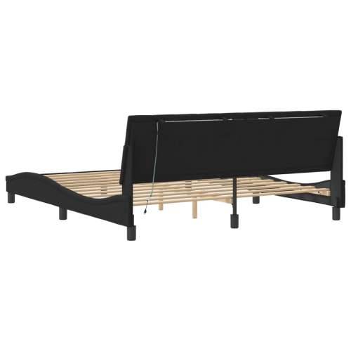 Okvir kreveta s LED svjetlima crni 180 x 200 cm baršunasti - Crna 180 x 200 cm Cijena
