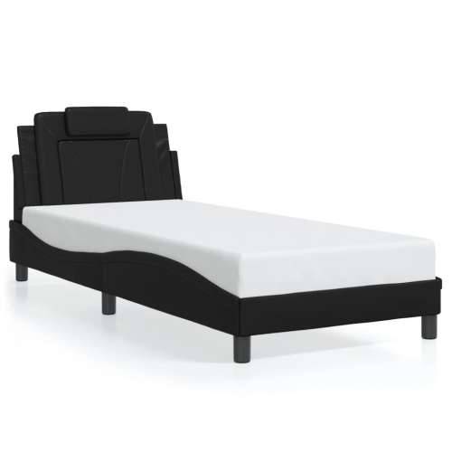 Okvir kreveta s LED svjetlima crni 90 x 200 cm od umjetne kože - Crna 90 x 200 cm Cijena