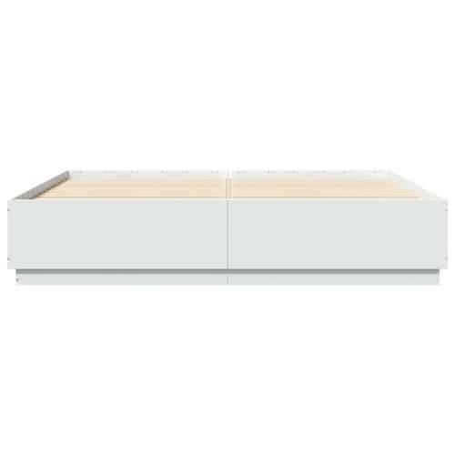 Okvir kreveta s LED svjetlima bijeli 180 x 200 cm drveni - Bijela 180 x 200 cm Cijena