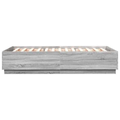 Okvir za krevet s LED svjetlima boja hrasta 140 x 200 cm drveni - Sivi hrast sonoma 140 x 200 cm Cijena