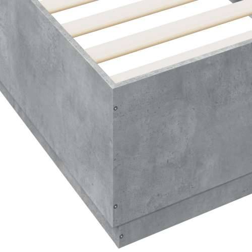 Okvir kreveta s LED svjetlima boja betona 90 x 200 cm drveni - Beton siva 90 x 200 cm Cijena