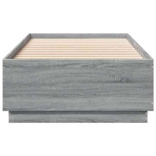 Okvir za krevet s LED svjetlima boja hrasta 90 x 200 cm drveni - Sivi hrast sonoma 90 x 200 cm Cijena