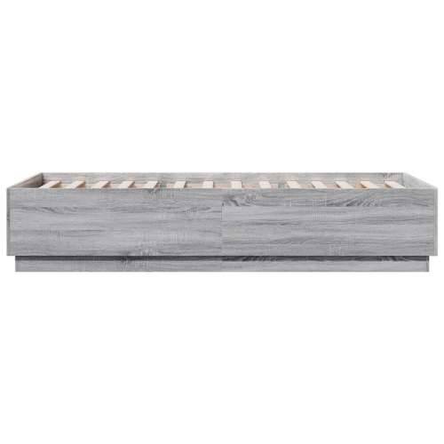 Okvir za krevet s LED svjetlima boja hrasta 90 x 200 cm drveni - Sivi hrast sonoma 90 x 200 cm Cijena