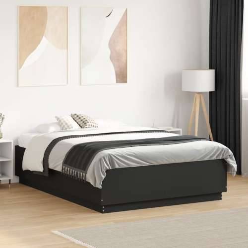 Okvir za krevet s LED svjetlima crni 120 x 190 cm drveni - Crna 120 x 190 cm Cijena