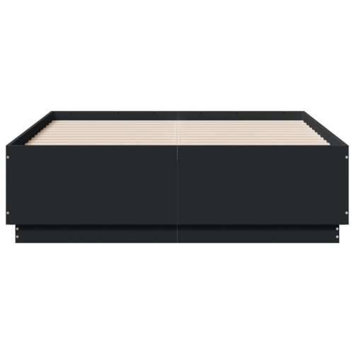 Okvir za krevet s LED svjetlima crni 120 x 190 cm drveni - Crna 120 x 190 cm Cijena