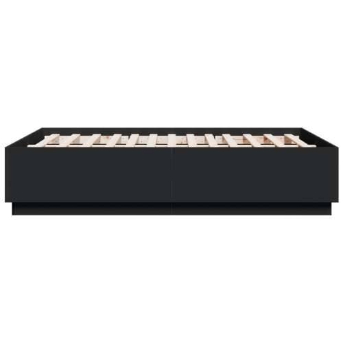 Okvir za krevet s LED svjetlima crni 120 x 190 cm drveni - Crna 120 x 190 cm Cijena