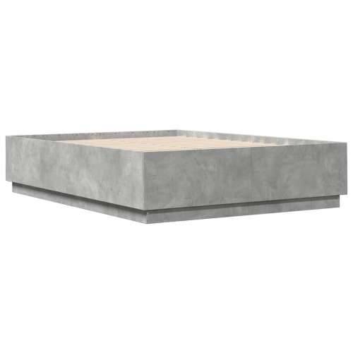 Okvir kreveta siva boja betona 140x200 cm od konstruiranog drva - Beton siva 140 x 200 cm Cijena