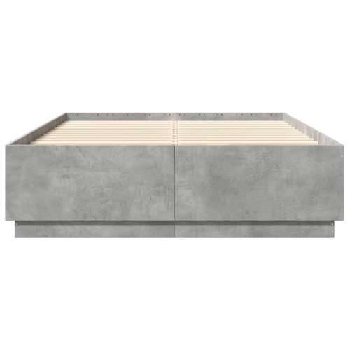 Okvir kreveta siva boja betona 140x200 cm od konstruiranog drva - Beton siva 140 x 200 cm Cijena