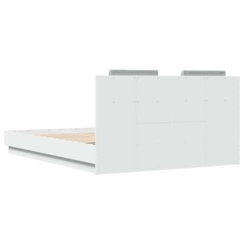 Okvir za krevet s uzglavljem bijeli 140x200cm konstruirano drvo - Bijela 140 x 200 cm Cijena